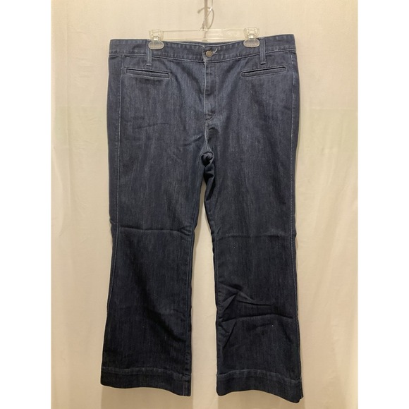 Eddie Bauer Jeans Women's 20 Blue‎ Denim Cotton Stretch Skater Wide Leg Outdoor - Picture 5 of 12